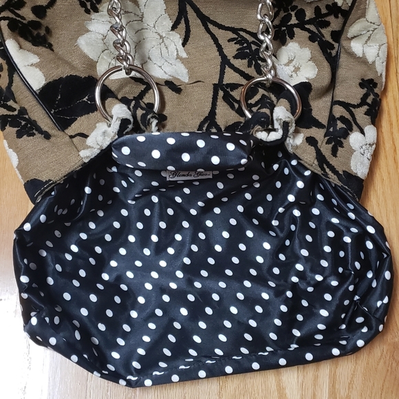 Glenda Geis black and cream chenille bag - Picture 2 of 6